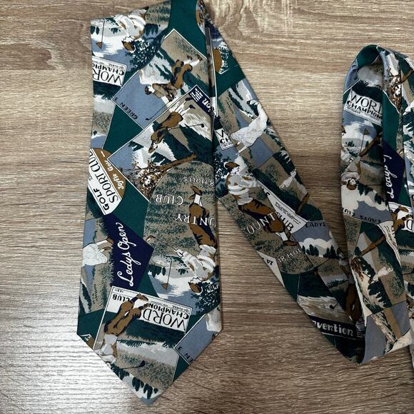 Tango by Max Raab Unisex Golfing Necktie Country Club Vintage Sports‎ Club Green - Picture 3 of 6